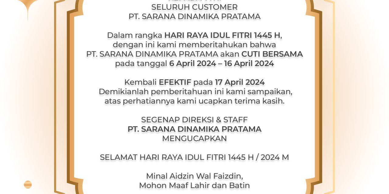 Pengumuman Cuti Bersama PT. Sarana Dinamika Pratama