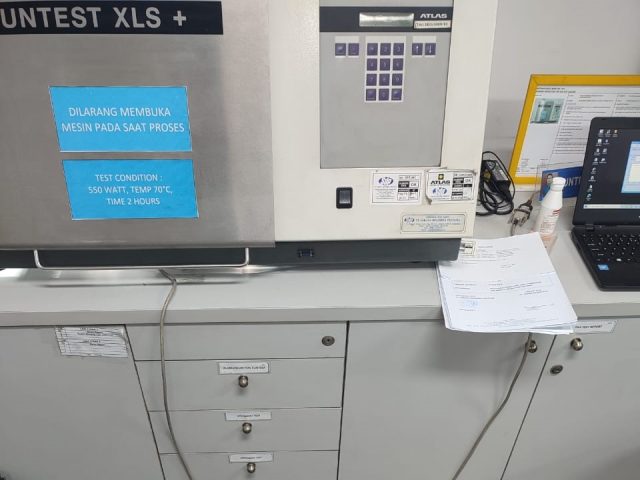 Kalibrasi mesin Suntest XLS+ (I), Brand: Atlas MTT – Amerika