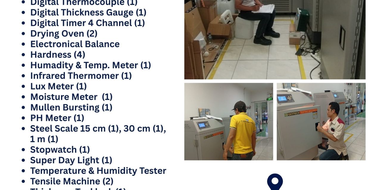 Calibration of 30+ Measuring and Testing Instruments at PT. Sejin Fashion Indonesia